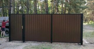 Купить распашные ворота из профнастила Егорьевск, цена от 2772 руб.
